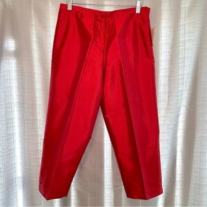 💧Coldwater Creek Red Shimmer 100% Silk Slacks size Petite 6